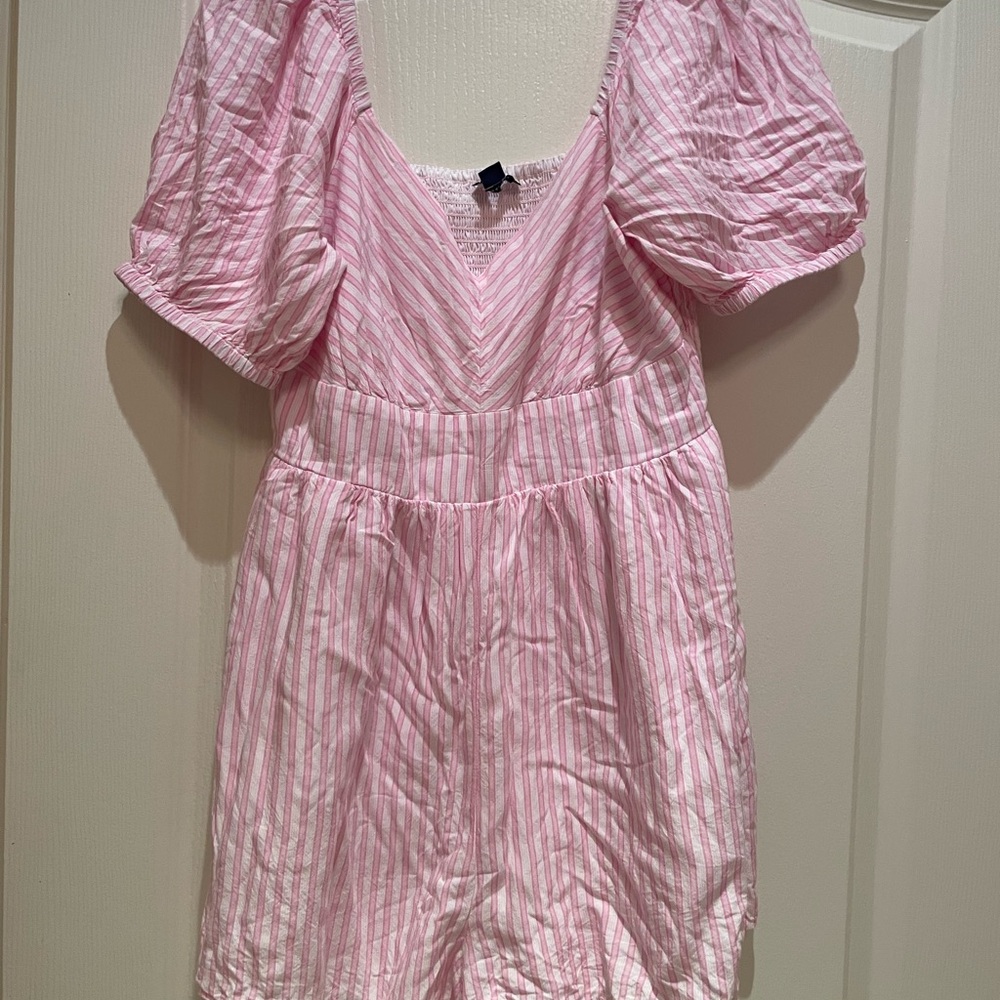 American Age Pink Striped Romper